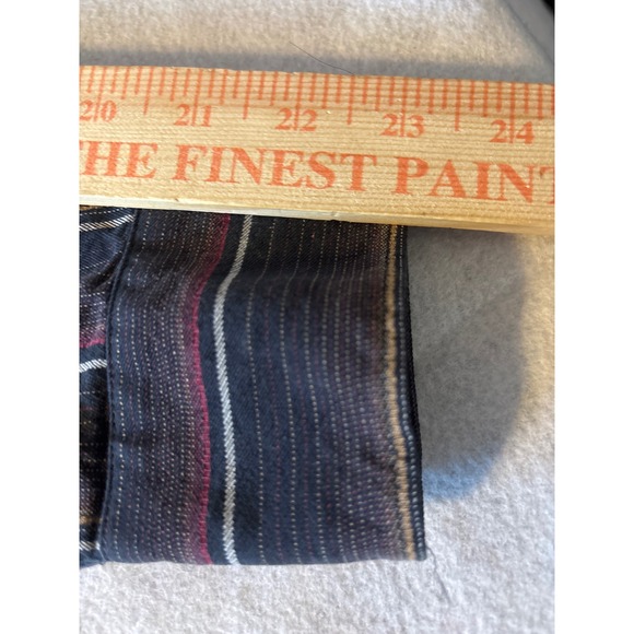 Tommy Bahama Mens Long Sleeve Button Up Shirt Black Burgundy Striped L - Picture 12 of 16